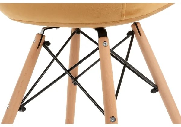 SET 2x scaun de sufragerie NEREA 80x60,5 cm galben/fag