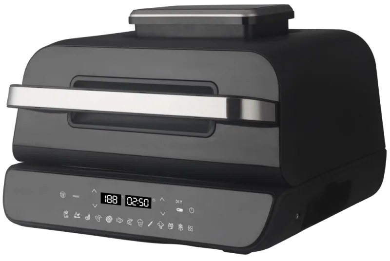 Resigilat: Friteuza Air Fryer & Grill 12in1 Oliver Voltz OV51015K, 1800W, 4 accesorii, Senzor inteligent, Timer, LED, Negru
