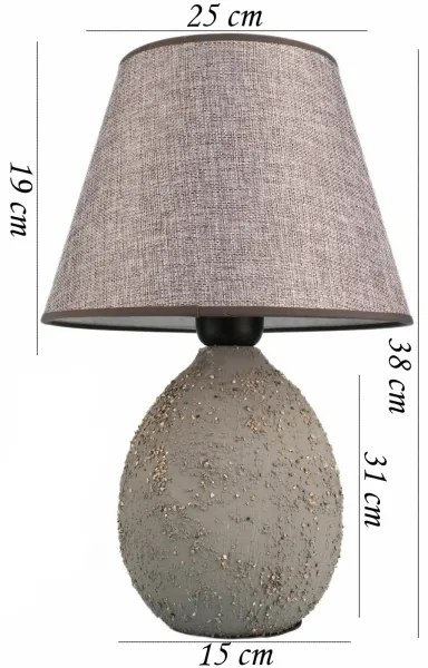 Lampă de masă RAMZES, 1 x soclu E27, 40 W, 230 V, gri