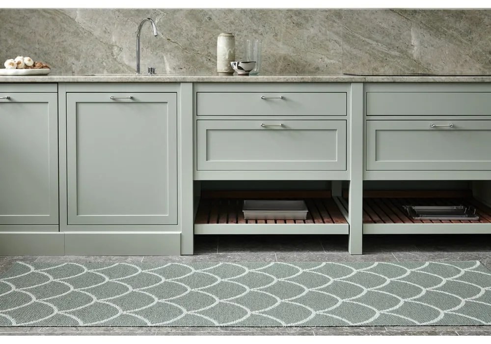 Covor pentru exterior și interior verde 70x50 cm Kotte Army Sage – Pappelina