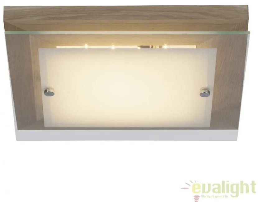 Plafoniera din lemn si sticla, LED Hardwood 29x29cm G94477/35 BL