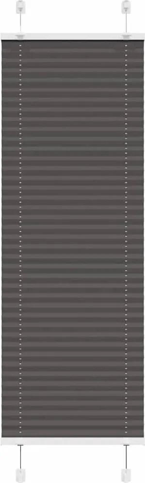 vidaXL Jaluzea plisată negru 50x100 cm Lățime țesătură 49,4cm poliester