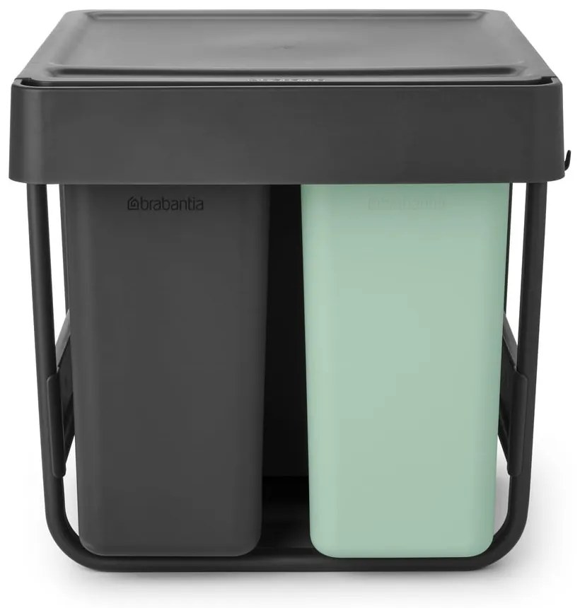 Coș de gunoi verde mentă/gri închis de reciclat/ încorporat din plastic 40 l Sort&amp;Go – Brabantia