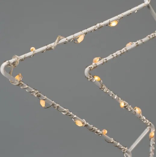 NEXOS Decorațiune de Crăciun cu LED-uri stea argintie, 50 cm