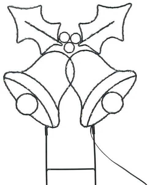 Brilagi - Decorațiune LED de Crăciun cu clopoței pentru exterior, 55x32 cm, alimentare 3xAA, IP44