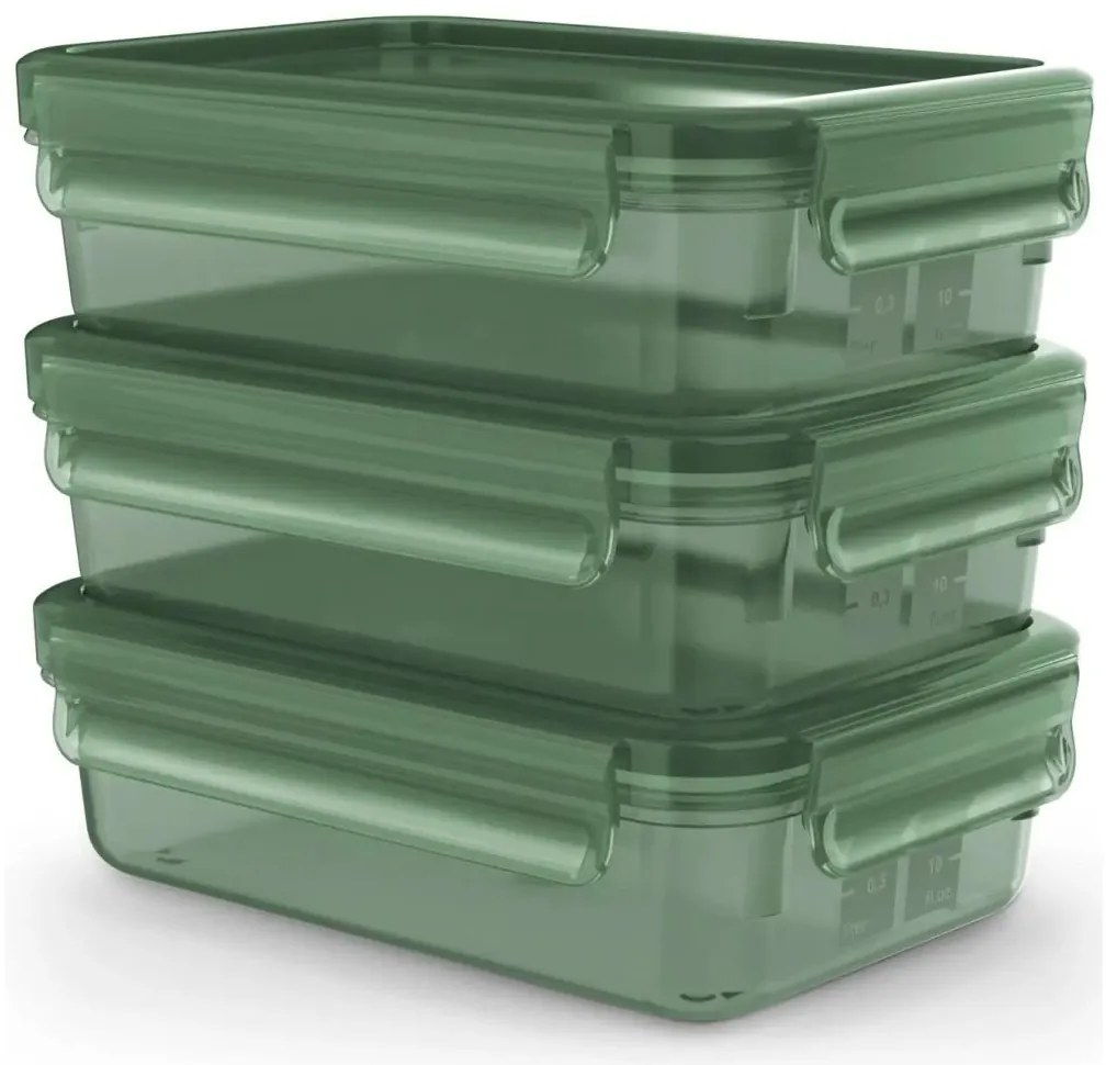 SET 3x caserolă Tefal 0,8 l MASTER SEAL ECO verde