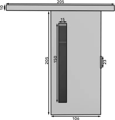 Usa glisanta Gela, ADRK Furniture (Latime: 76 cm, Culoare: Alb /Negru Lacobel)