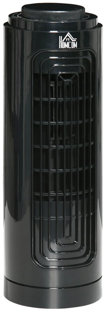HOMCOM Ventilator Oscilant de Coloană, 3 Viteze, Design Compact, ABS și Cupru, Negru | Aosom Romania