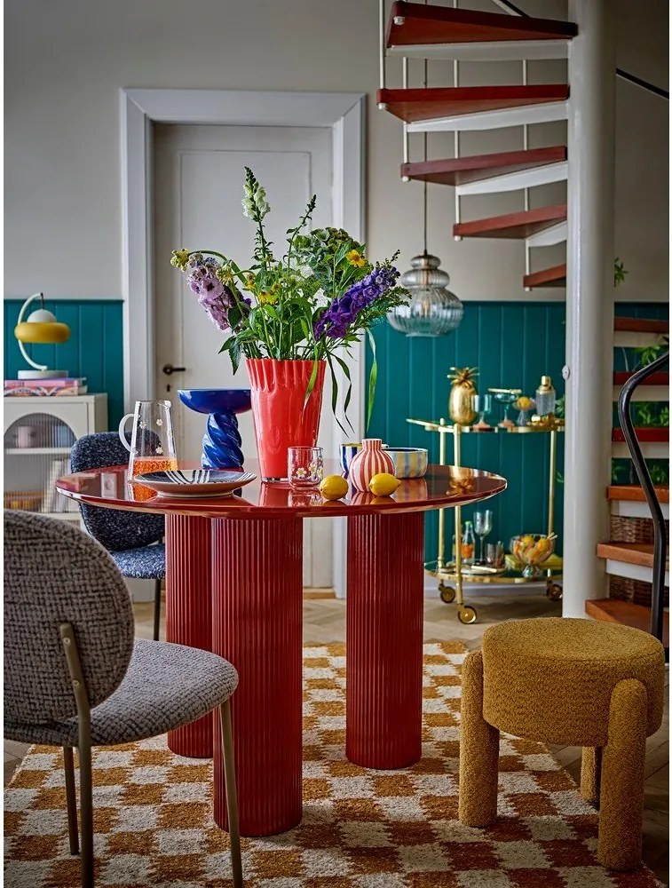 Masă de dining rotundă cu aspect lucios ø 110 cm Della – Bloomingville