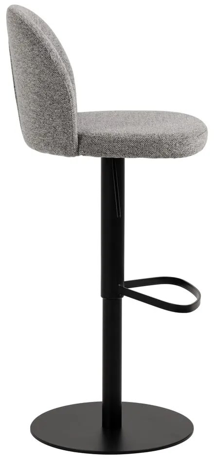 Scaun de bar negru/gri cu înălțime ajustabilă (înălțime șezut 55 cm) Patricia – Actona