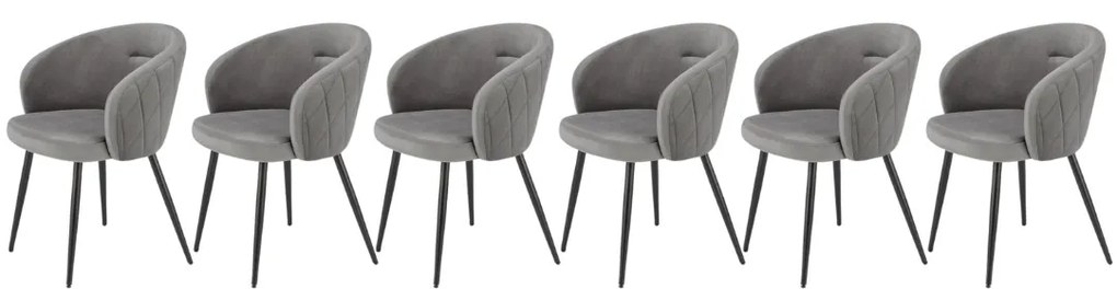 Set 6 scaune K430 velvet gri