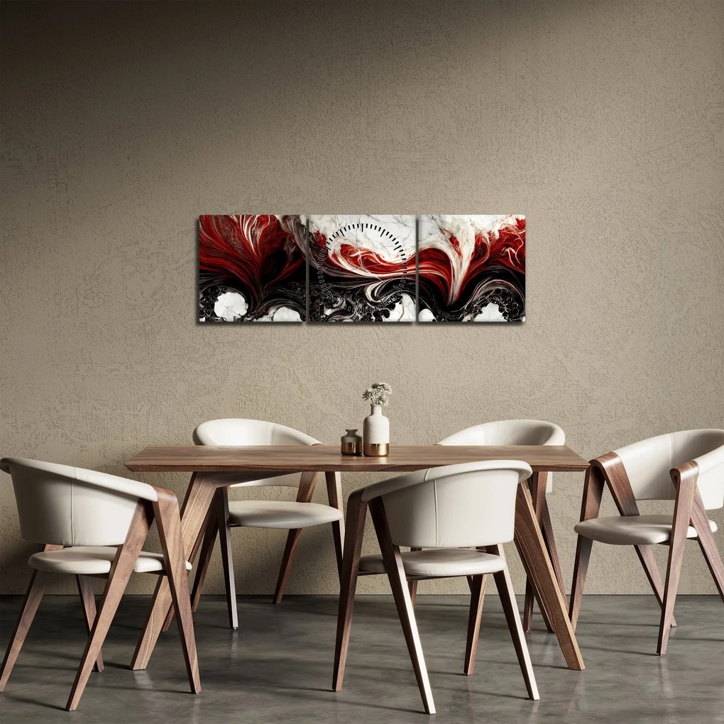 Tablou - Abstract marmură (cu ceas) (90x30 cm)