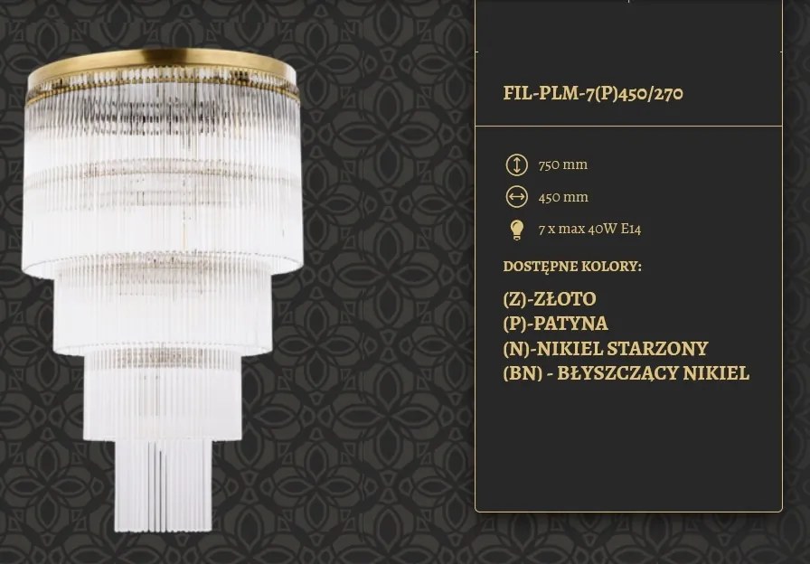 Lustra design LUX diametru 45cm din alama decorata cu sticla Filago