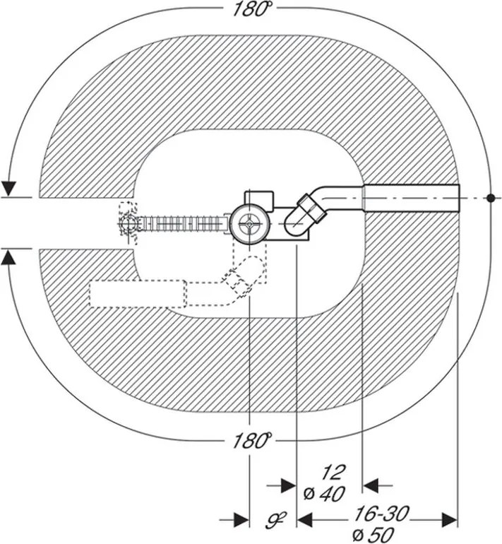 Instalatie cada cu preaplin si sifon crom lucios, Geberit