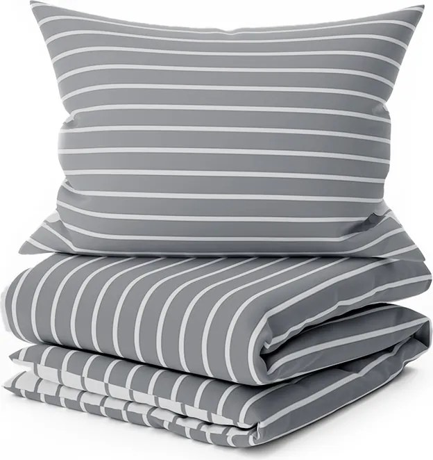 Povlečení z Renforcé bavlny CAPRIVI šedé knoflík Dimensiune lenjerie de pat: 70 x 90 cm | 140 x 220 cm