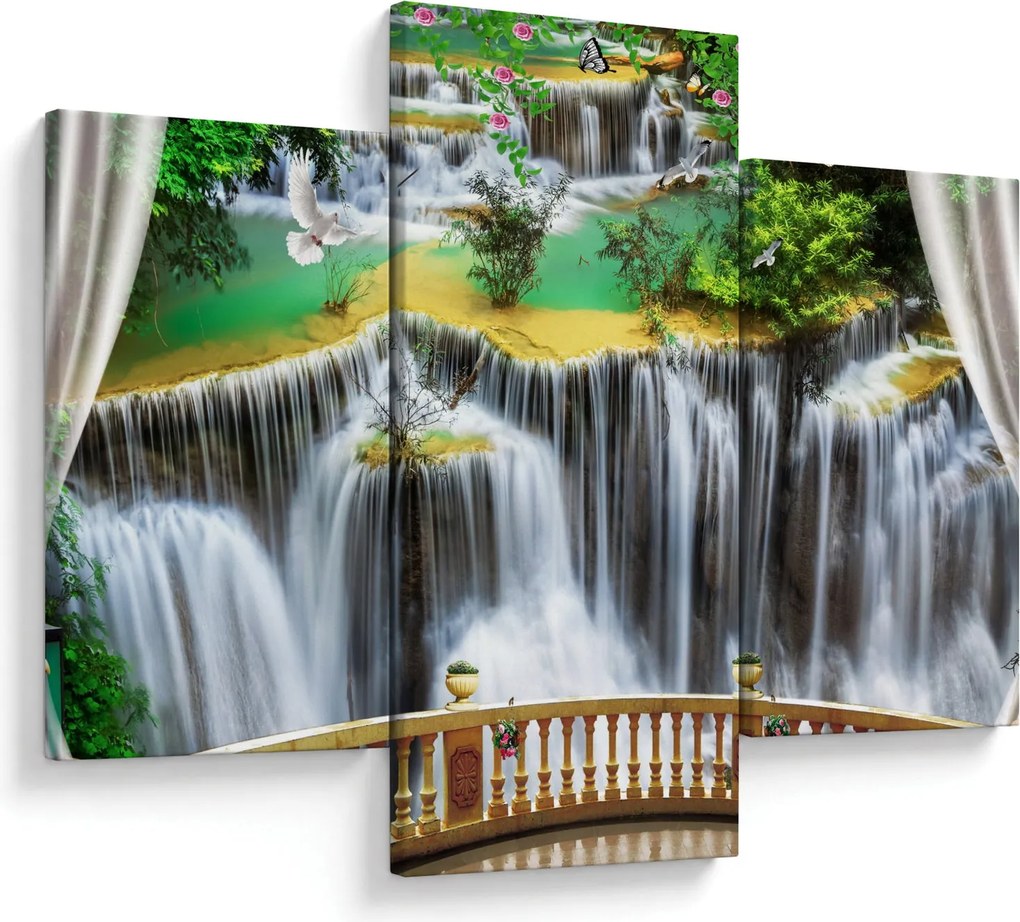 Tablou - Privire la cascade magice (90x60 cm)