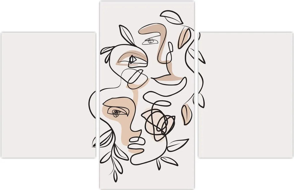 Tablou - Line art facials (90x60 cm)