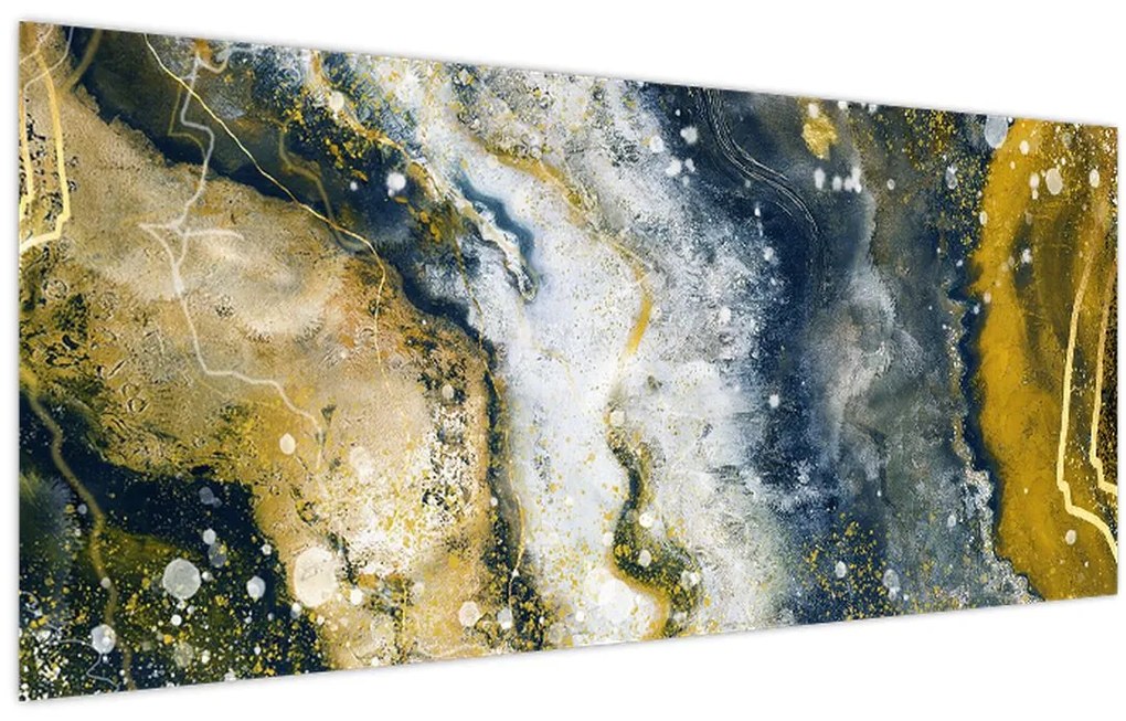 Tablou - Abstract auriu (120x50 cm)