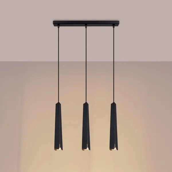 Lustră pe cablu Sollux SL.1402 PRYSM 3xG9/8W/230V negru