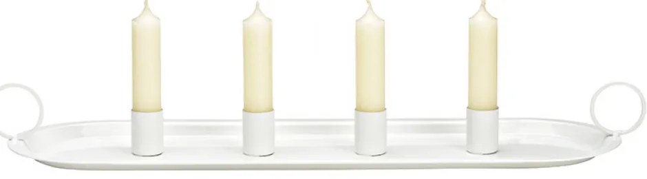 Sfesnic metalic Advent ARANJAMENT 49x14 cm - mai multe culori Culoare: Alb