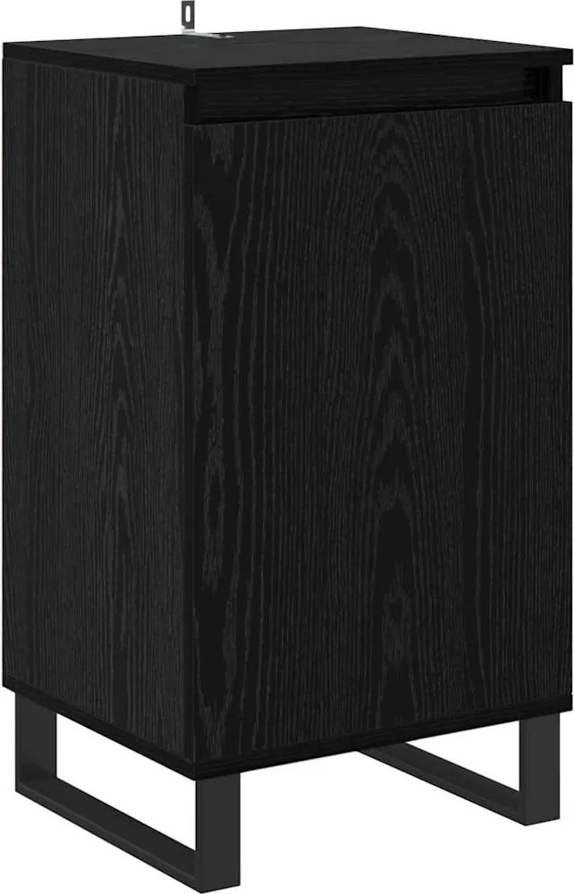 vidaXL Bufet Stejar Negru 40 x 35 x 70 cm Lemn compozit