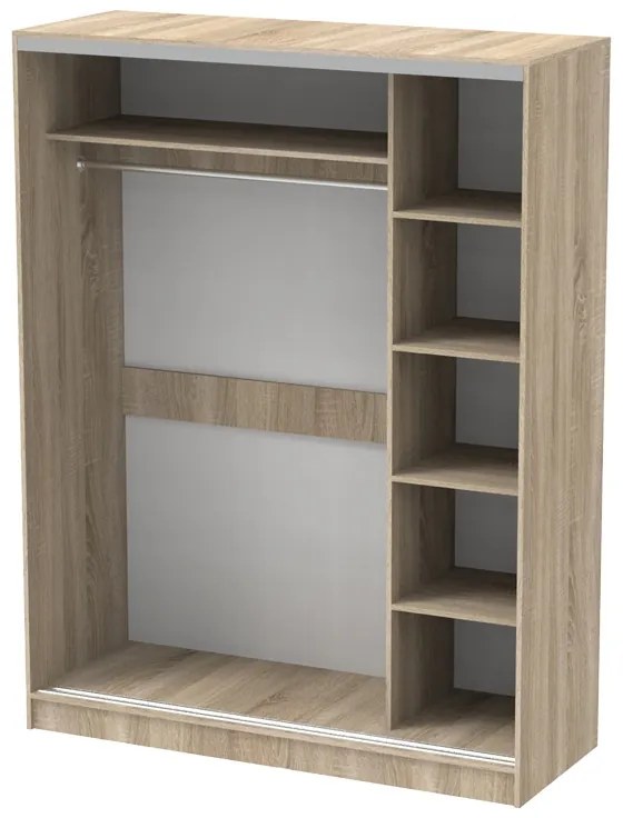 Dulap dormitor cu oglinda Korredor Pako World Sonoma 160x60x220 cm