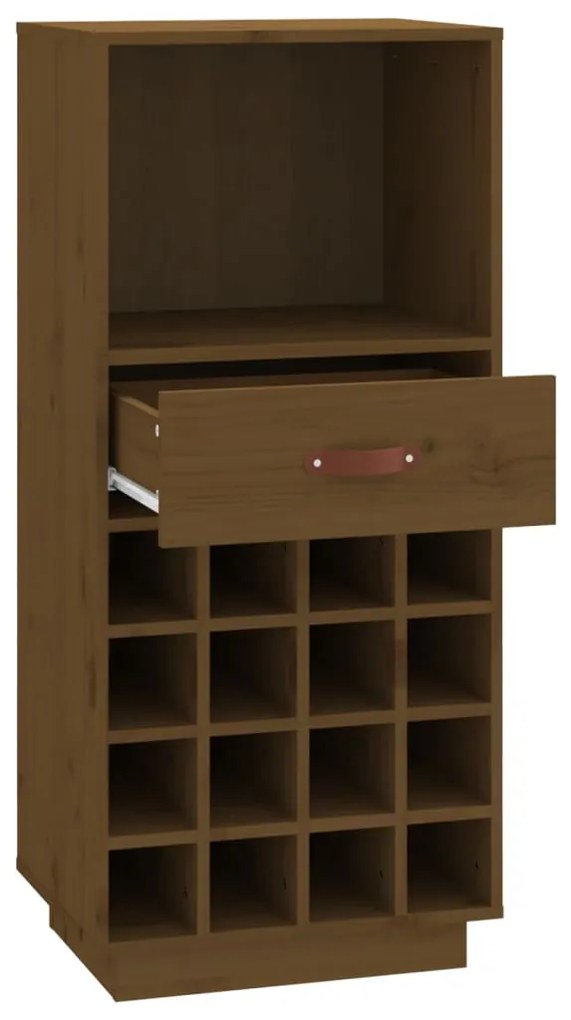 Dulap de vinuri, maro miere, 45x34x100 cm, lemn masiv de pin maro miere, 1