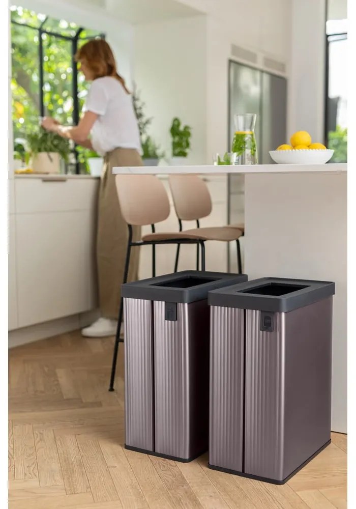 Coș de gunoi roz de reciclat din plastic reciclat 54 l Verto Recycle – Curver