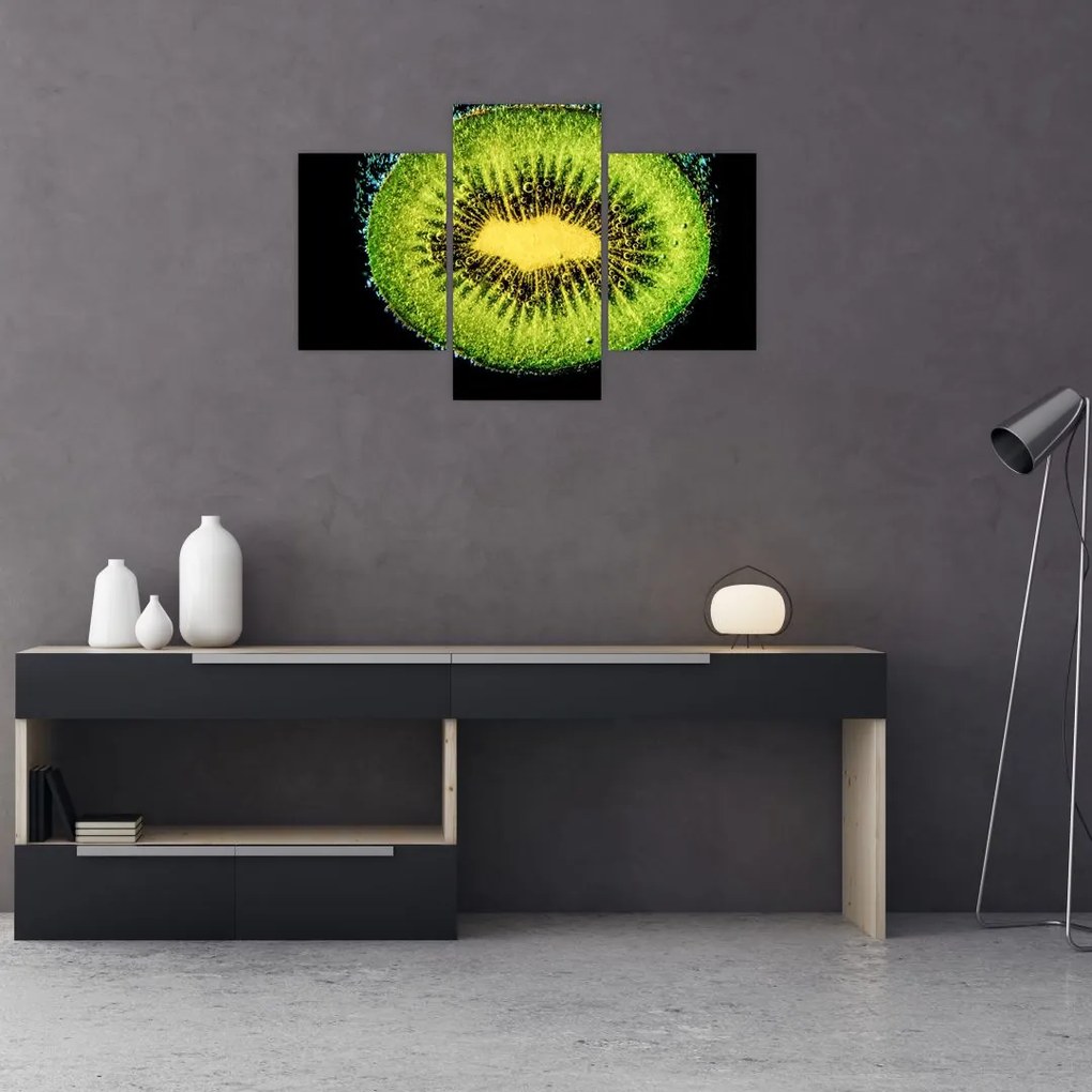 Tablou - detailu cu kiwi în apă (90x60 cm)