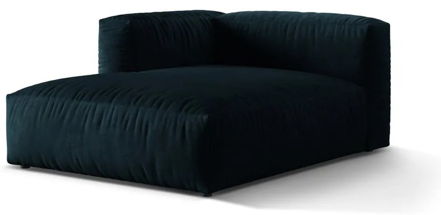 Modul pentru canapea modulară albastru închis cu tapițerie din catifea (cu colț pe partea stângă) Martina – Micadoni