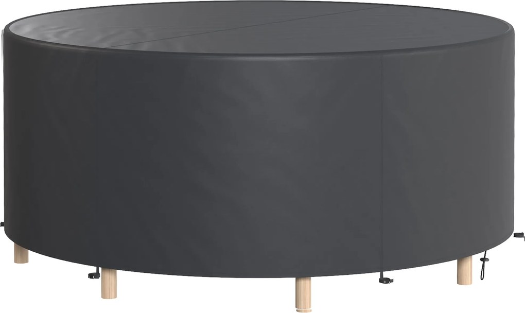 Outsunny Husă protecție pentru mobilier de grădină, rezistentă la iarnă, impermeabilă, anti-UV, prelată 420D țesătură Oxford Ø214x70Hcm Negru | Aosom Romania