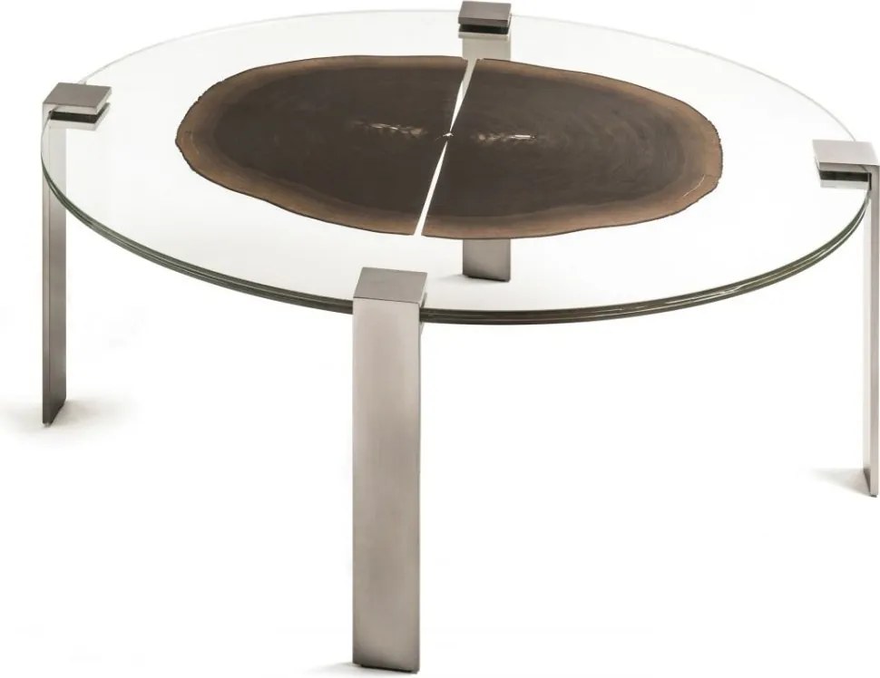 Masuta LUX ovala design Glass-Wood FORESTA H-41cm 7511928.70