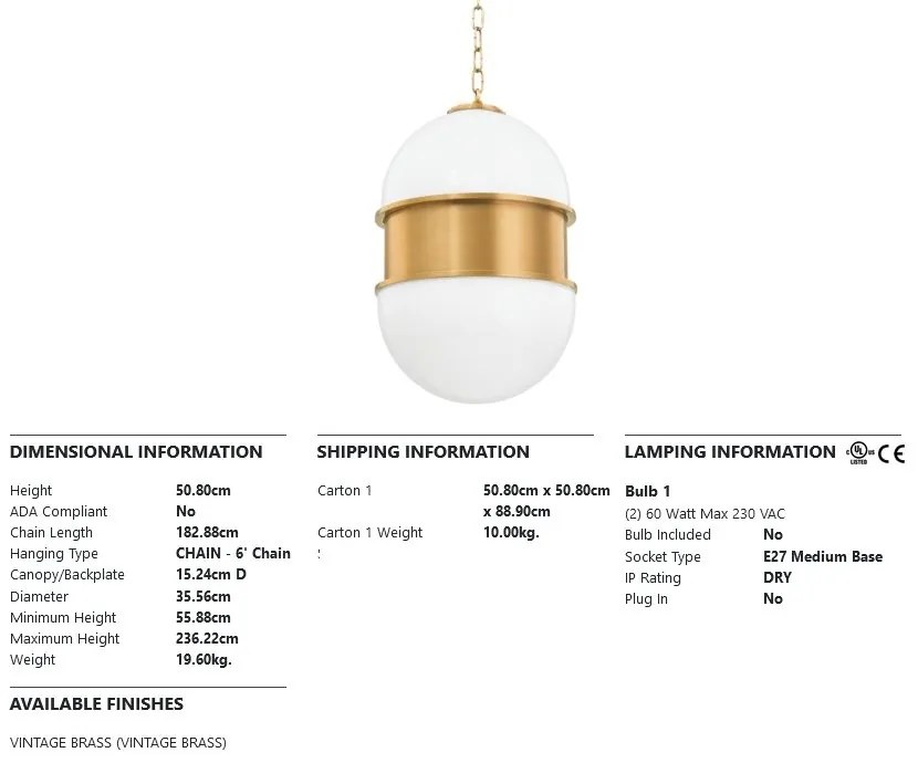 Pendul LUX design modern BROOMLEY BIG