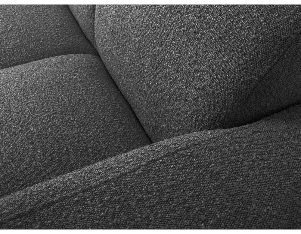 Colțar gri închis cu tapițerie din stofă bouclé (colț dreapta) Molino – Micadoni Home