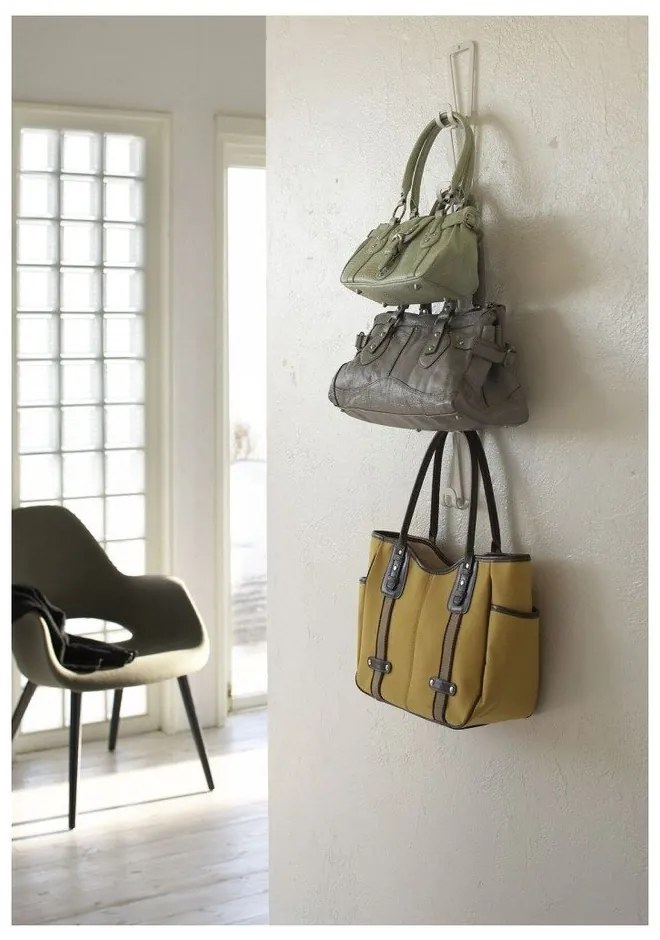 Cuier pentru genți cu 6 cârlige YAMAZAKI Kanazawa, alb