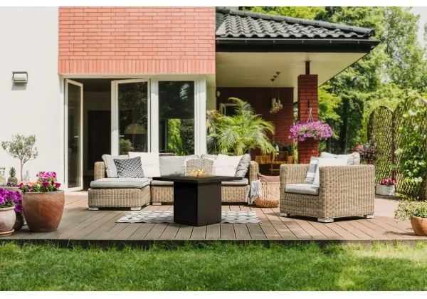 Șemineu de exterior pe gaz Planika Square Table GAS 79,7x90 cm 10kW