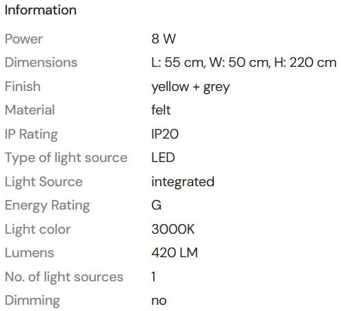 Lustra LED suspendata design modern Carbon galben
