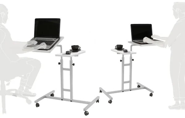 Măsuță ajustabilă GLEN 87x67 cm albă