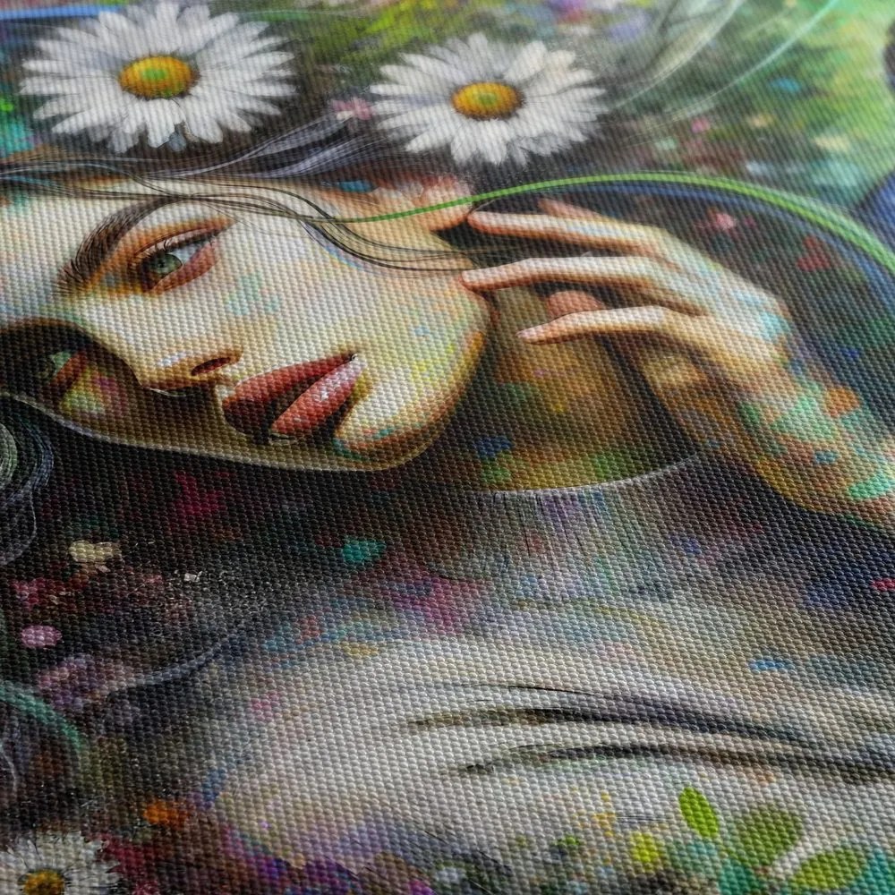 Tablou fată în paradisul floral