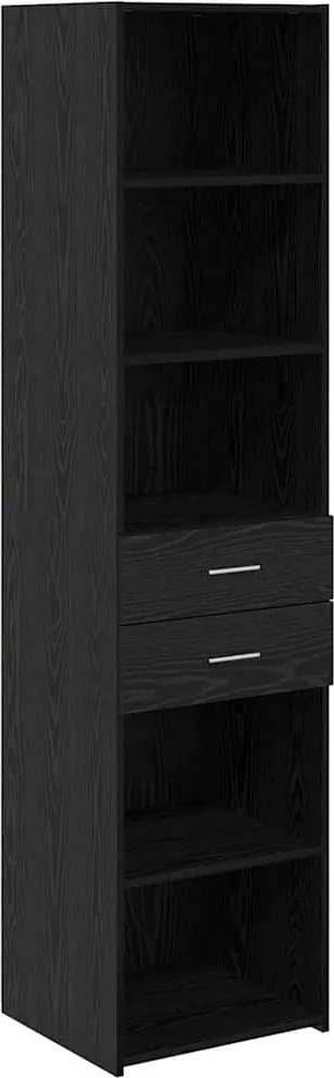 vidaXL Bufet cu sertar Stejar Negru 45 x 42,5 x 185 cm Lemn compozit