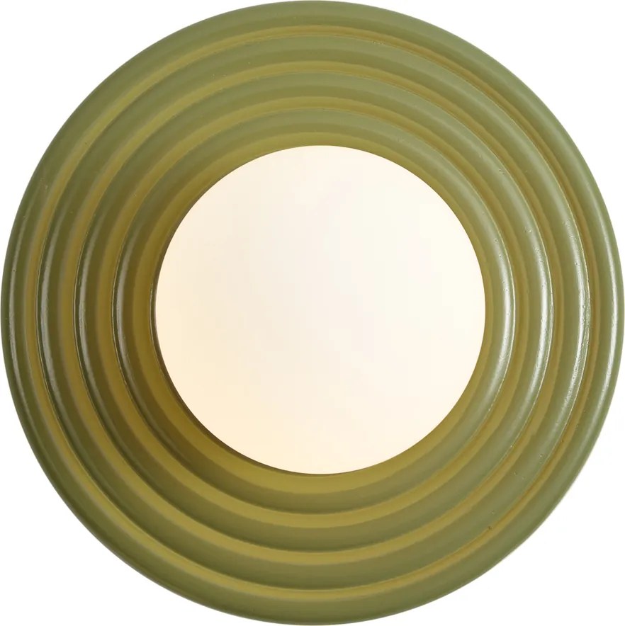 Lampă de perete retro verde cu opal rotund 20cm IP44 - Lila