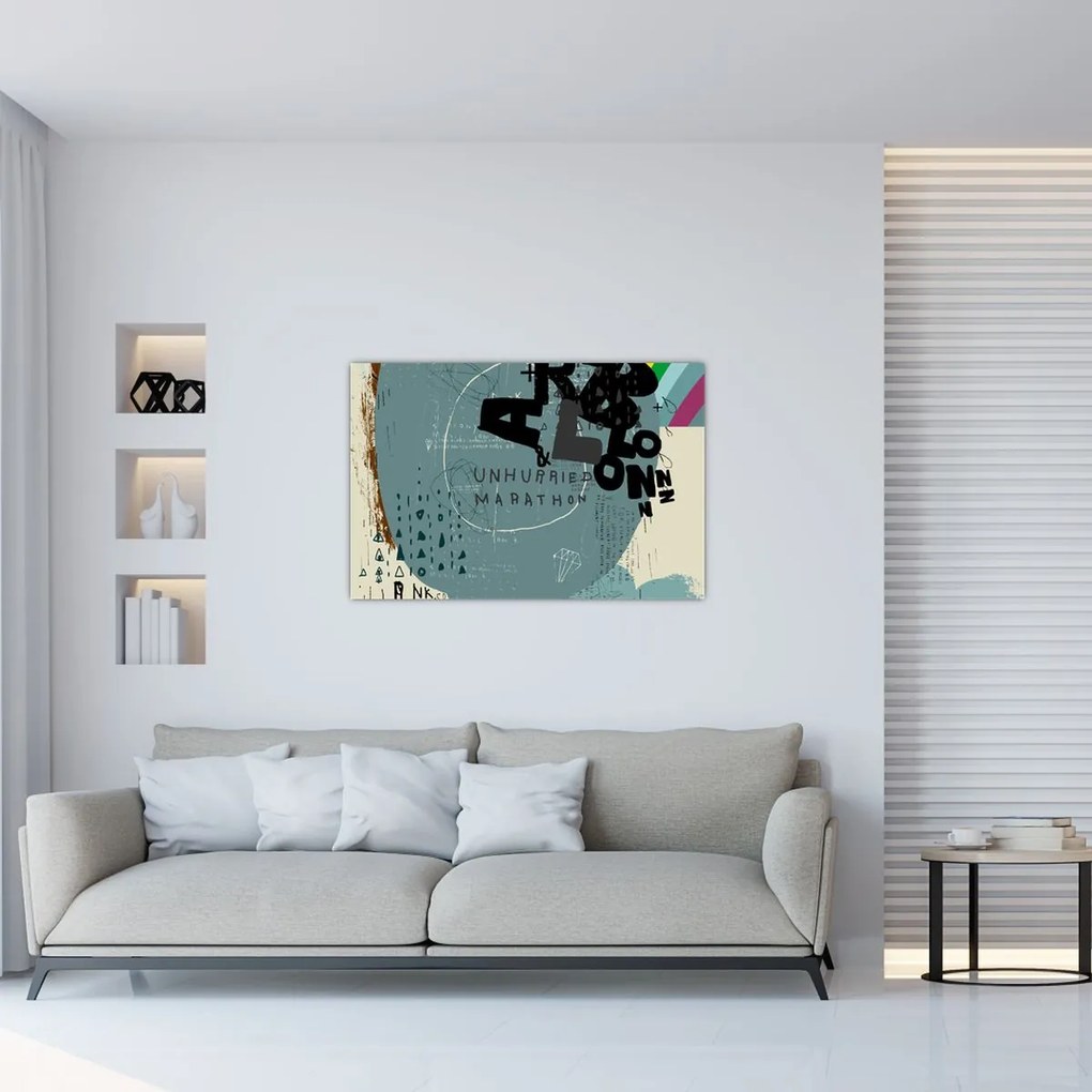 Tablou - Flying balon cu curcubeu (90x60 cm)