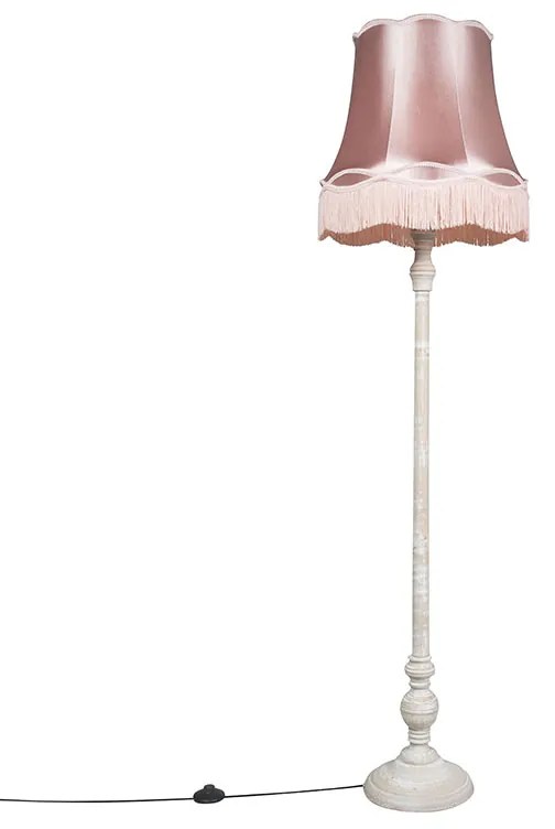 Lampă de podea retro gri cu abajur roz Granny - Classico