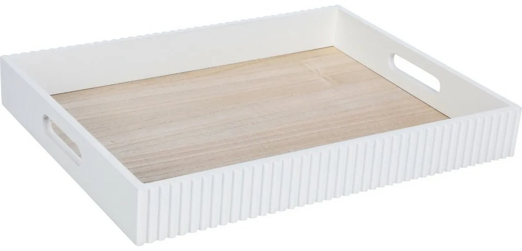 Set de tăvi de servire Stripes albe, 2 buc