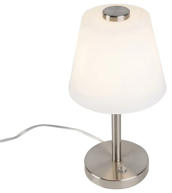 Lampă de masă de design din oțel cu dimmer inclus LED - Regno