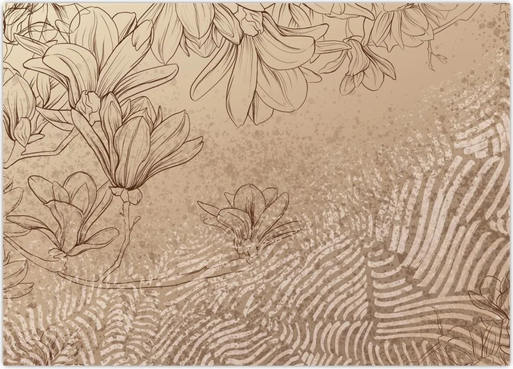 Tablou - Flori desenate (70x50 cm)