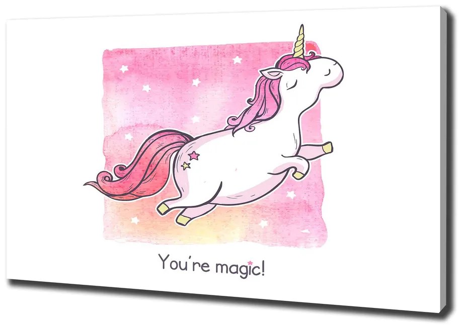 Tablouri tipărite pe pânză Unicorn roz