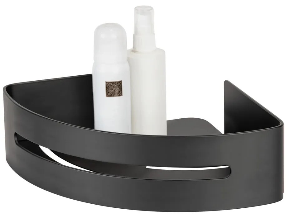 Raft pentru baie negru mat de colț autoadeziv din metal Bivio – Wenko