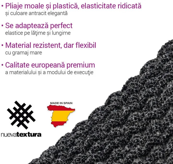 Huse super elastice RUBINIA antracit taburet (40 - 60 cm)