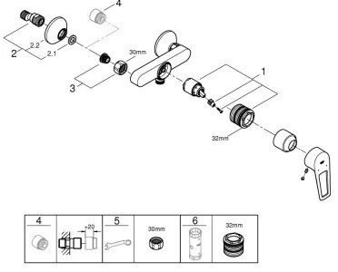 GROHE 23634001 - Baterie de duș DN 15, crom lucios